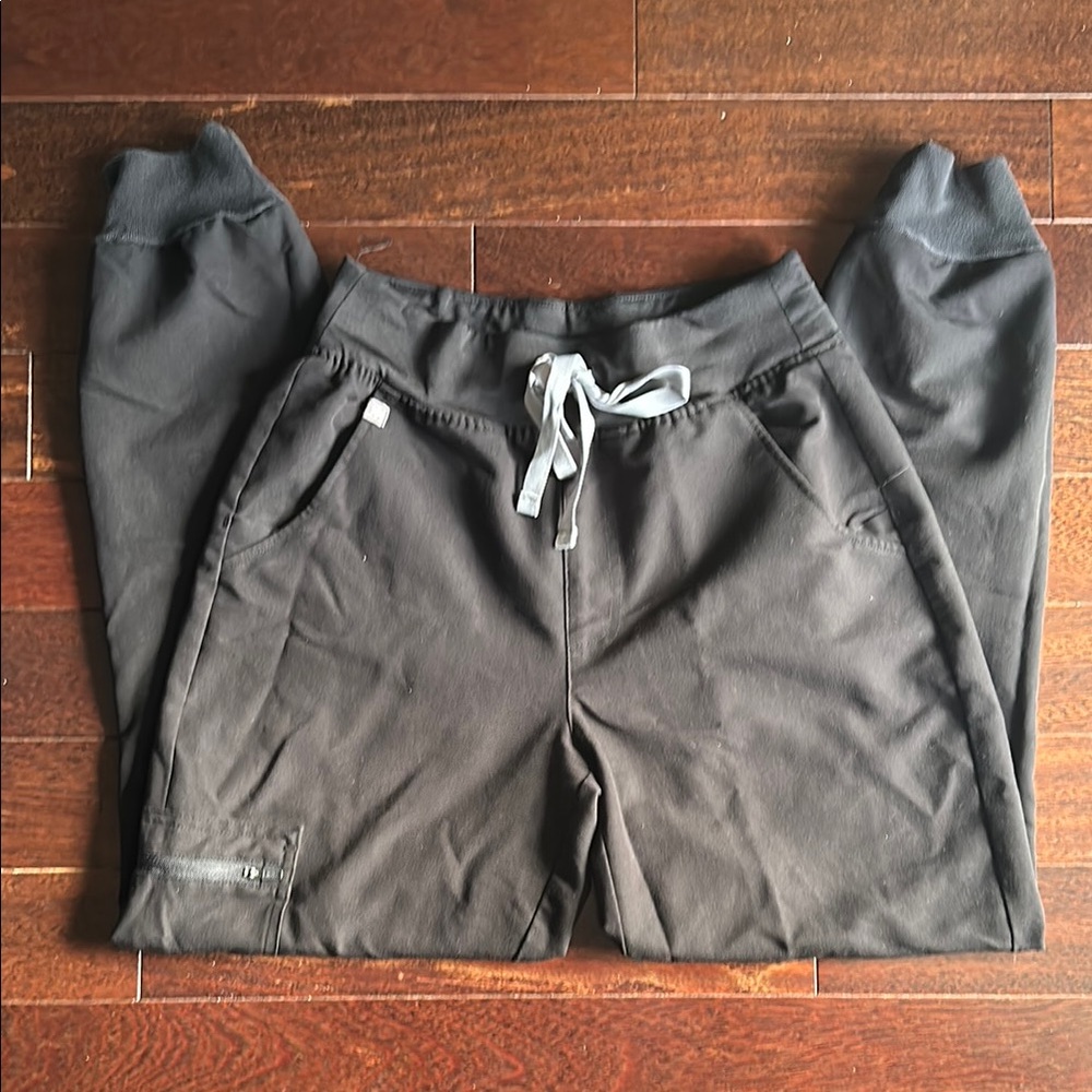 Figs Zamora High Waisted Jogger Scrub Pants Black XS-P
